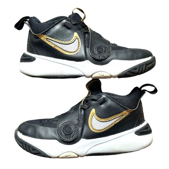 Nike Team Hustle D 11 - Little Kids Size 11.5c - Black and gold - Picture 1 of 8